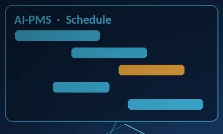 AI-PMS schedule view with task bars